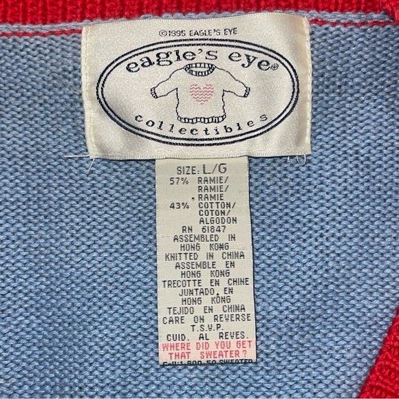 EAGLE'S Eye Collectibles Vintage Women's Family Tree Knit Cardigan Sweater Sz L - Picture 6 of 16
